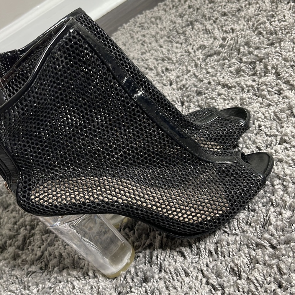 Open toe see through booties